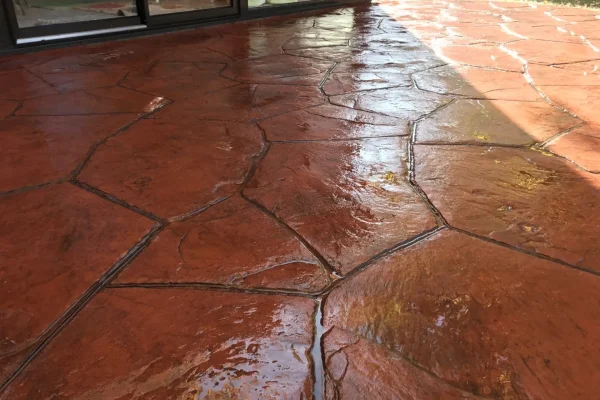 Decorative stained concrete with rustic finish – Concrete Construction